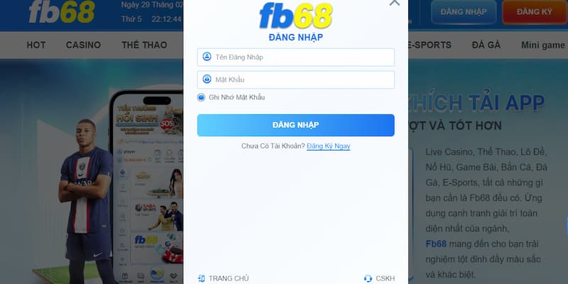 Tham gia trải nghiệm thể thao đơn giản tại FB68